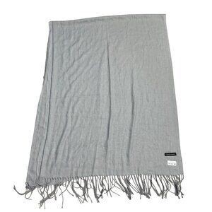 Cashmere Women's Wrap Scarf Light Gray Fringe Shawl Classic Soft Blanket Winter